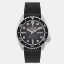 Seiko 5 Sports SKX Automatic Black Dial Black Silicone Strap Watch for Men - SRPD73K2